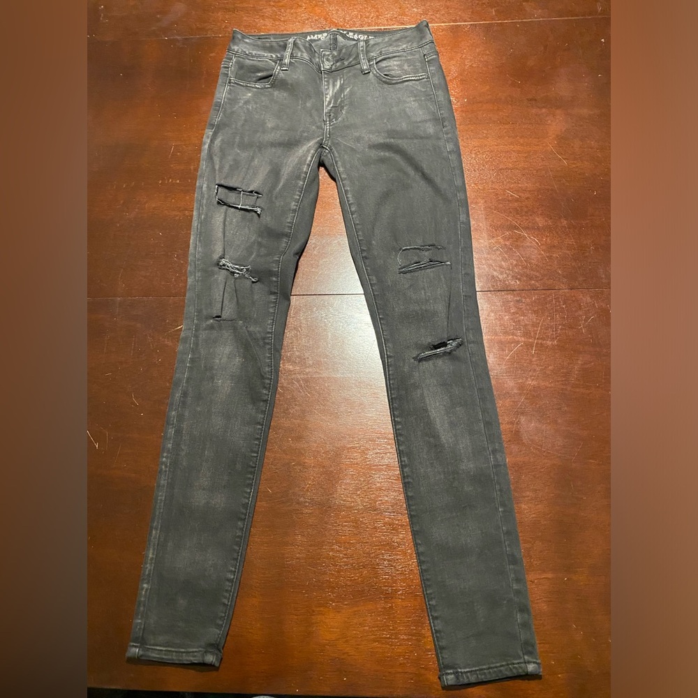 Womens Jegging Jeans American Eagle Denim Size 2 Black